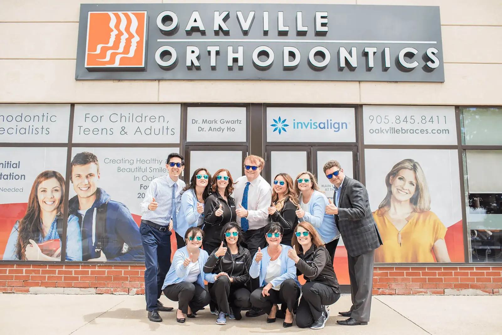 The Oakville Orthodontics team outside the office