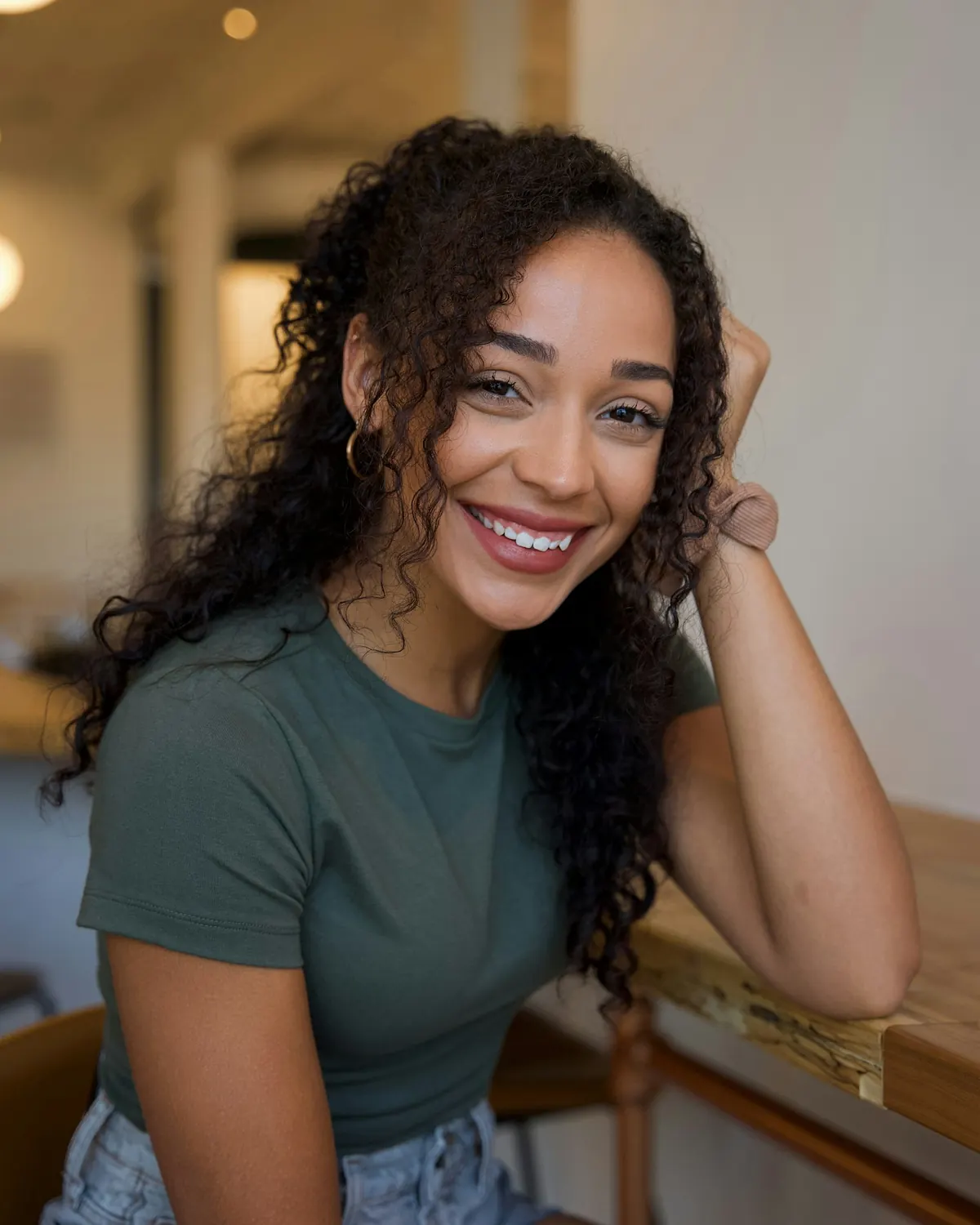 Smiling adult woman